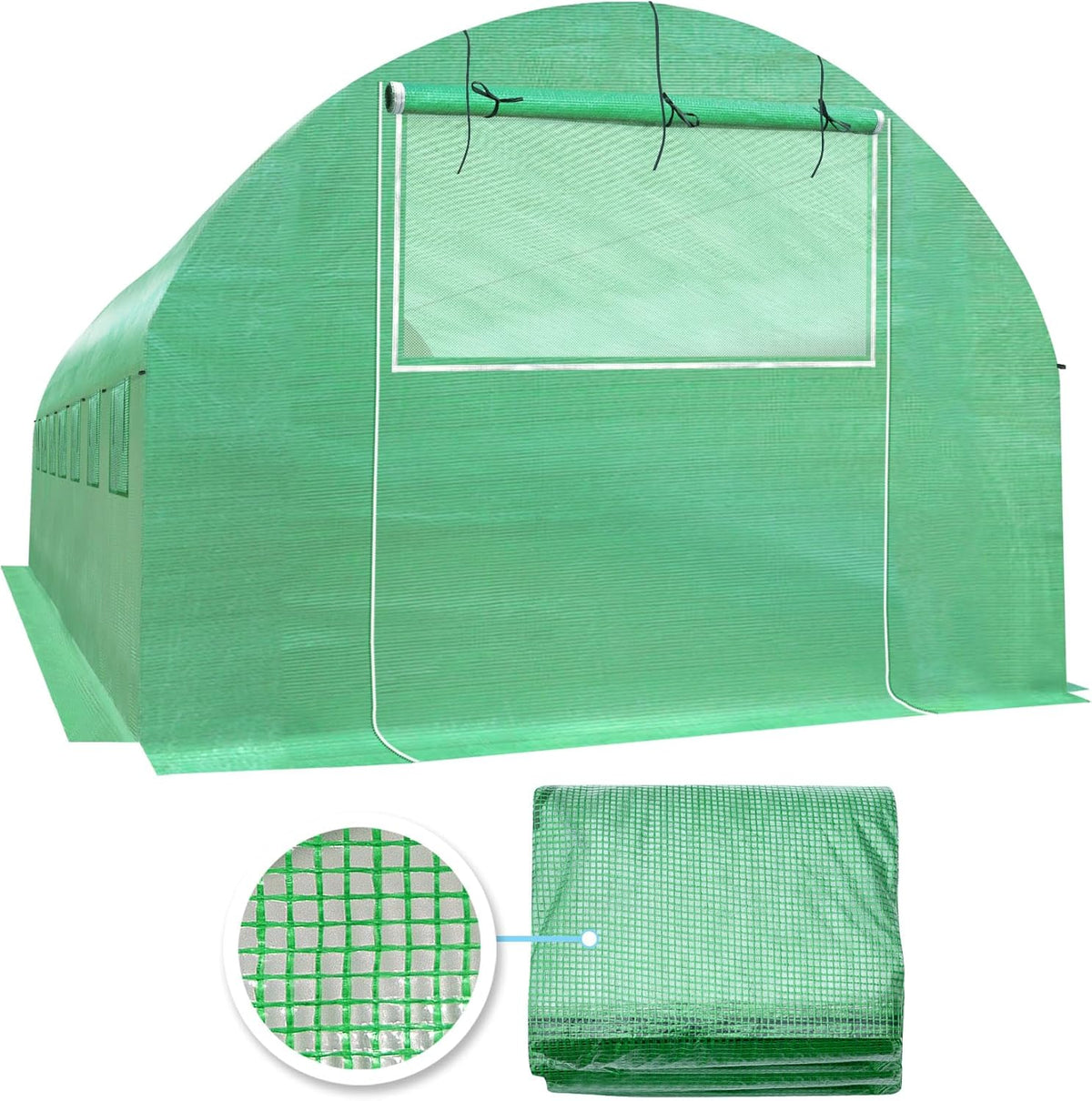 YardGrow Greenhouse Replacement Cover Larger Walk in Outdoor Plant Gardening Greenhouse, 2-Doors