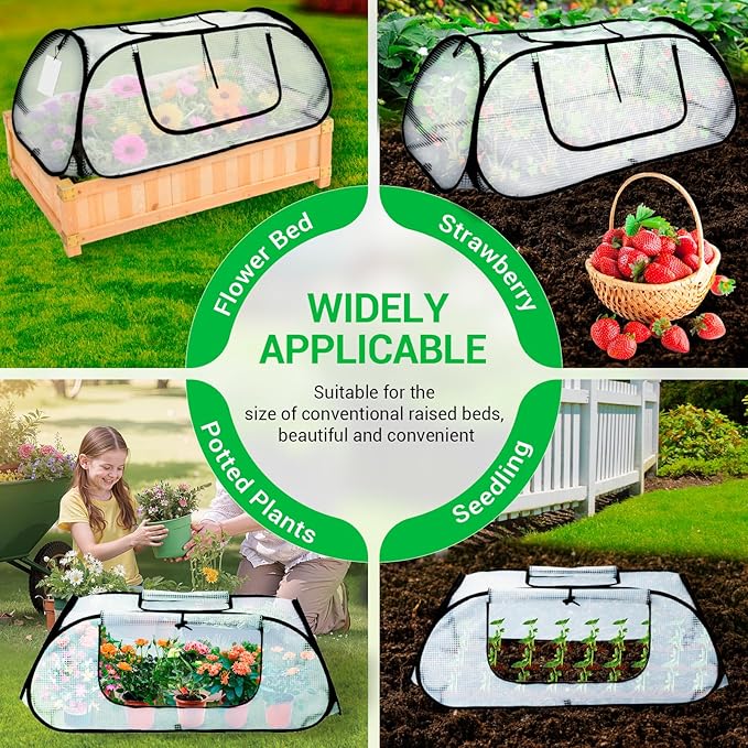 Garden Covers for Raised Beds, Pop Up Raised Garden Bed Cover, Garden Row Plants Cover Accelerator