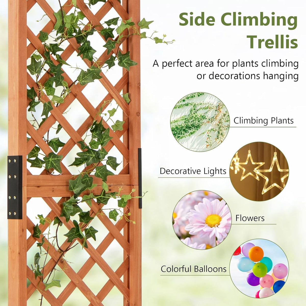 S AFSTAR 84" Wooden Garden Arbor, Plant Climbing Arch Trellis Pergola Archway Wedding Arch for