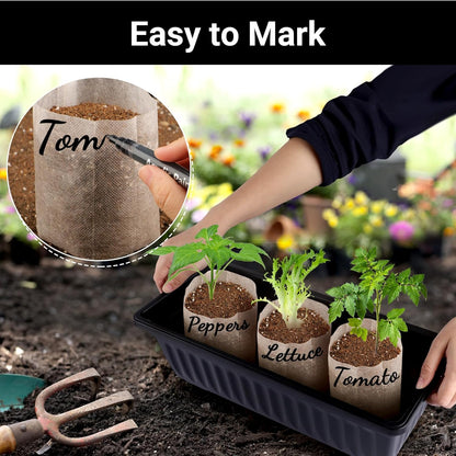100pcs Plant Nursery Bags, 5.9x6.3 inches Non-Woven Fabric Flower Tree Seed Starters, Garden Plants