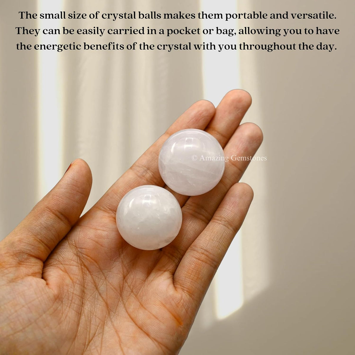 Amazing Gemstone Rose Quartz Crystal Ball - 1 Inches Crystal Sphere Meditation Balls for Witchcraft