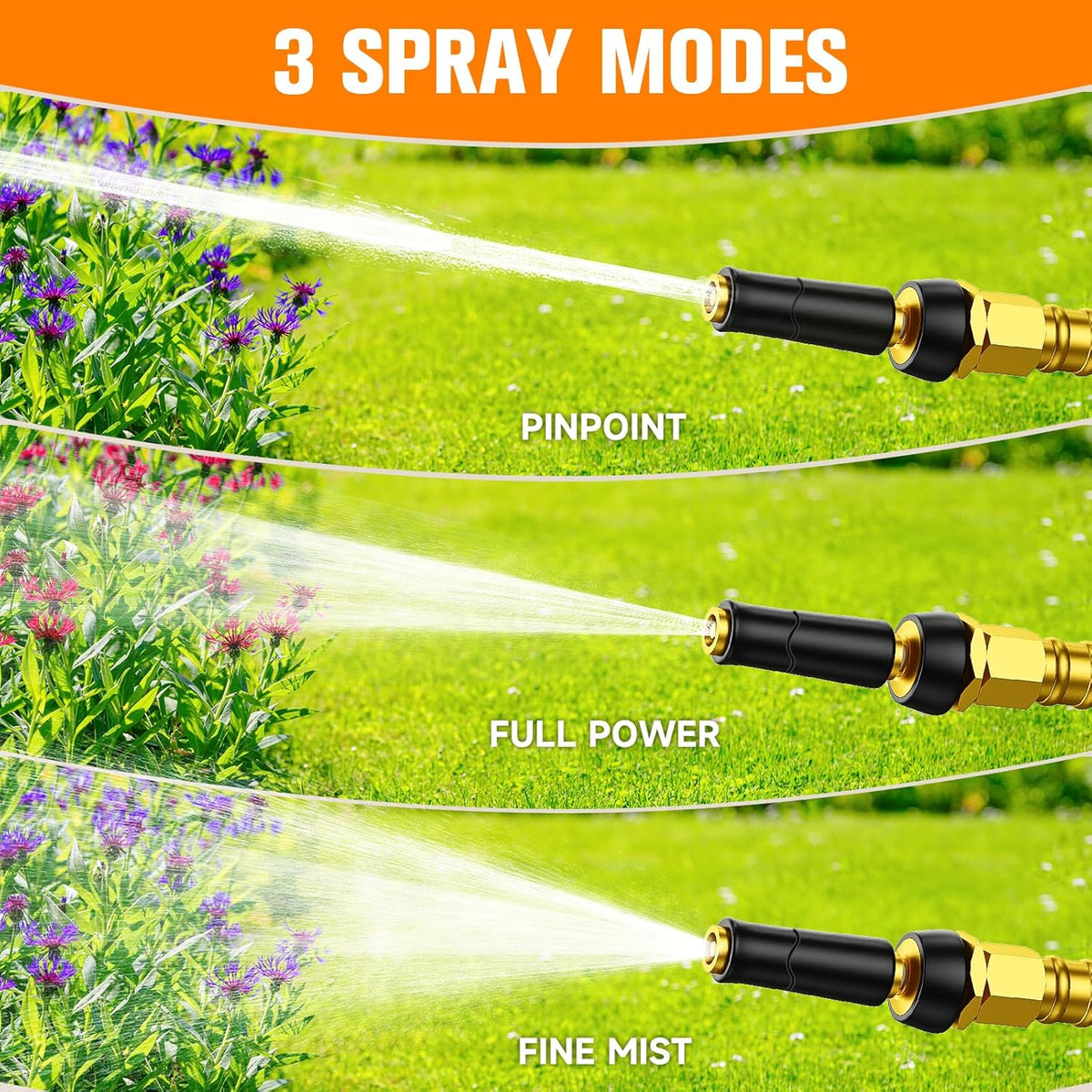 100 FT Garden Hose Expandable - 304 Stainless Steel Water Hose 100 FT - Heavy Duty Flexible Kink