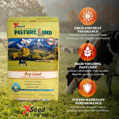 X-Seed Pasture Land Dry-Land Forage Seed Mixture with Micro-Boost – Tall Fescue Orchard Grass