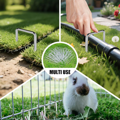 6 Inch 25 Pack Landscape Staples,11 Gauge Plant Stakes,Hot-dip Galvanized Tent Stake & Garden