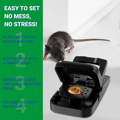 Mouse Traps Indoor for Home - 6 Pack Reusable Rat Trap, Touch-Free Snap Trap, Heavy Duty Mouse
