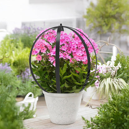 Metal Plant Circle Trellis, Garden Sculpture Globe Trellis for Climbing Plants Outdoor Potted Round