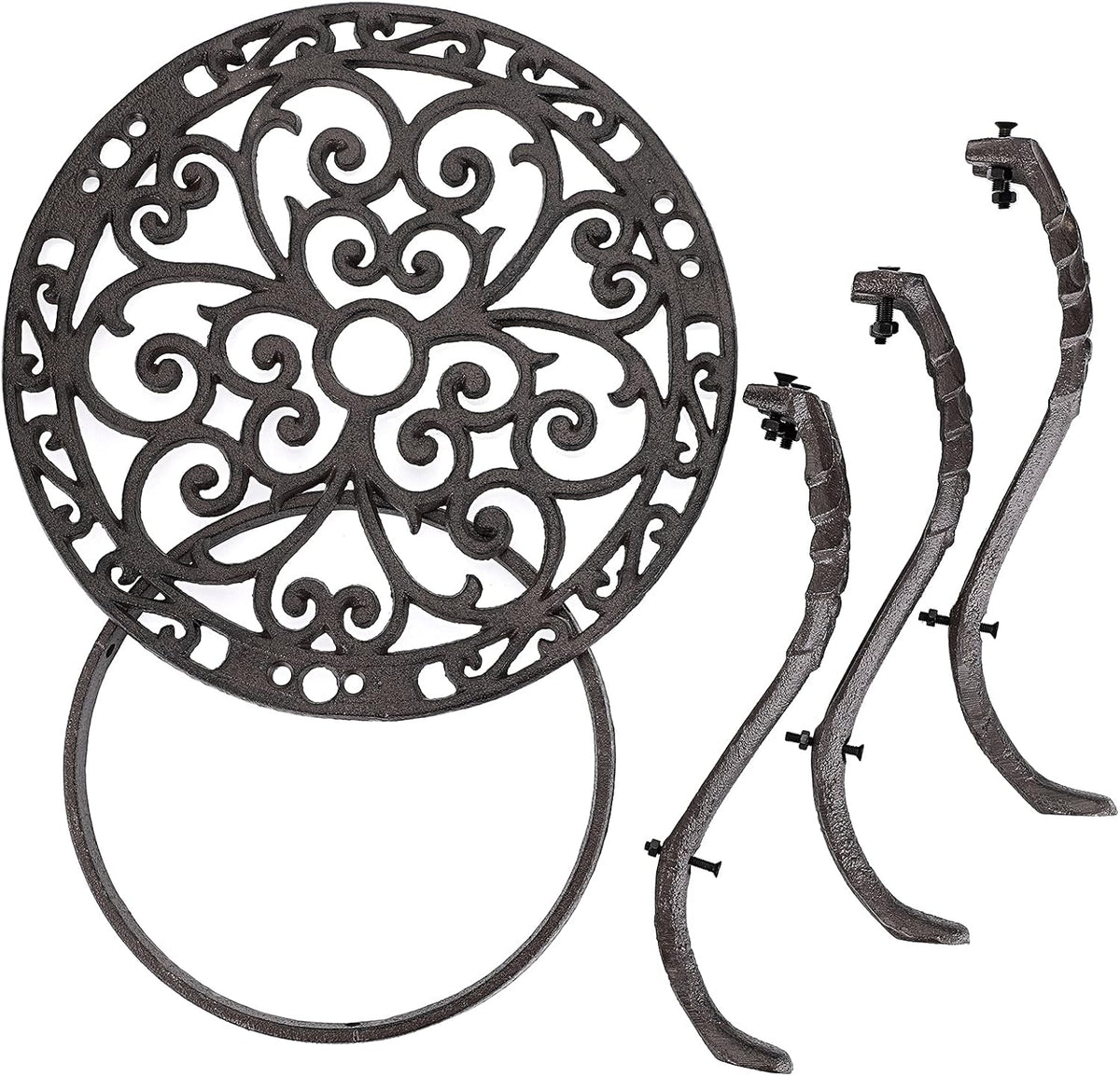 OwnMy Heavy Duty Cast Iron Plant Stand Vintage Iron Flower Pot Holder, Rustic Decorative Round