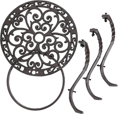 OwnMy Heavy Duty Cast Iron Plant Stand Vintage Iron Flower Pot Holder, Rustic Decorative Round
