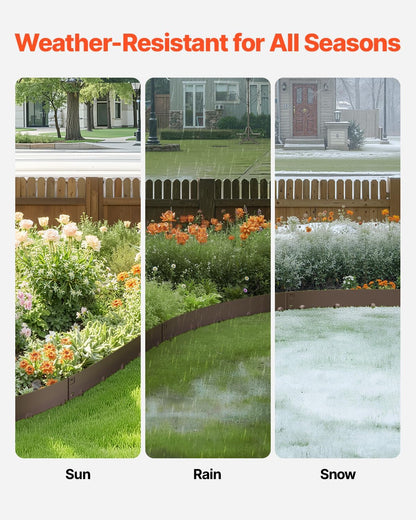 VEVOR Steel Landscape Edging, 5 Packs 39 x 4 in Rust-Resistant Metal Landscape Edging, Bendable