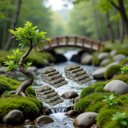 3 Pcs Miniature Resin Bridge Stair Stone Straight Bridge Stairs Stone Steps Garden Fairy Ornament