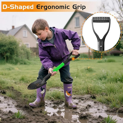 HIGHLIGHT Kids Shovel, Small Shovels for Digging, Overall Length 28 Inches, Mini D Handle