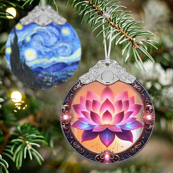 Christmas Ornament - Stained Glass Lotus - Home Decor - Holiday Present Ideas - Gift Exchange