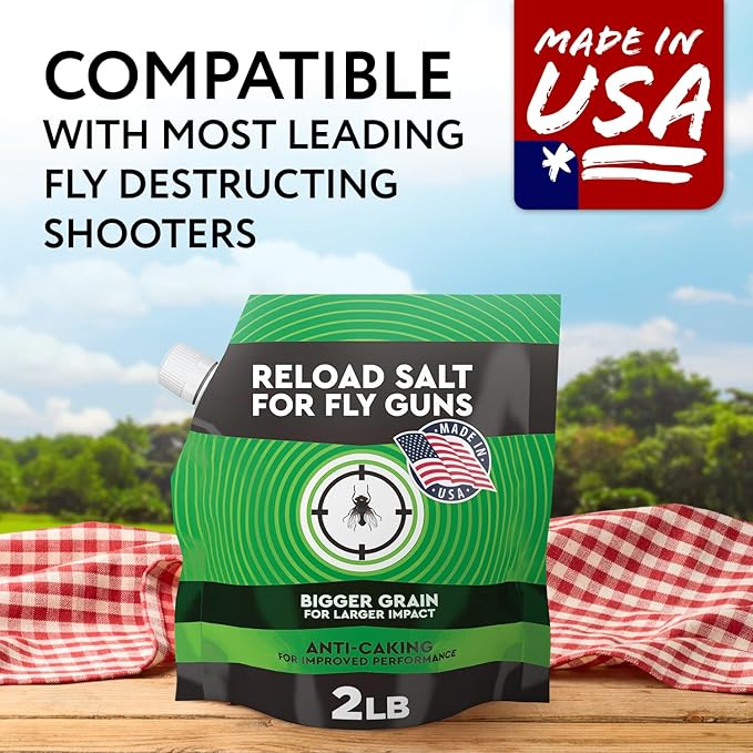 Impresa Fly Shooter Refill Salt - 2 lb Classic White Bag - Large-Grain Non-Caking Crystals &