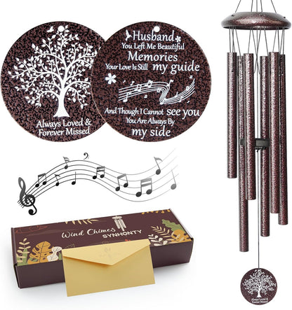 Memorial Sympathy Gifts for Loss of Husband, 25" Memorial Wind Chimes for Lose of Husband Sympathy