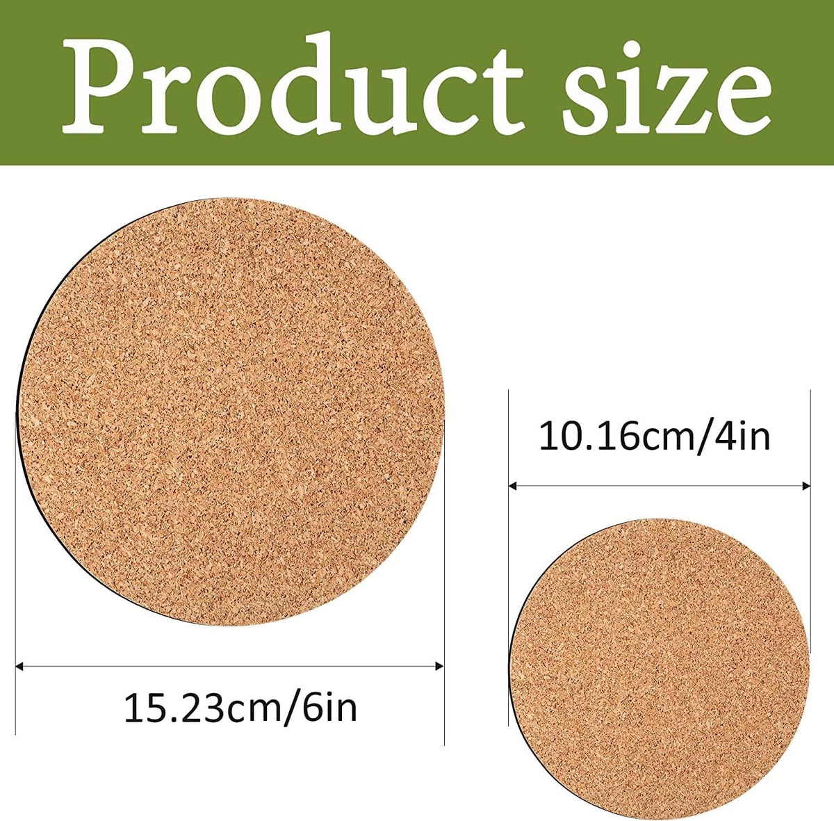 4 Pieces Cork Plant Mats Round Cork Plant Coasters for Garden Pots, DIY Craft Project (4 Inches,6