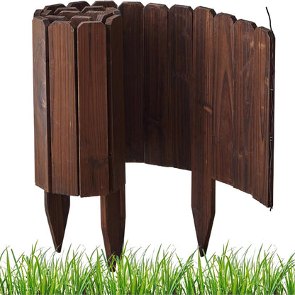 Wood Garden Edging Border Wooden Garden Fence No Dig Landscape Edging Lawn Fence Border Decorative