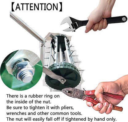 Heavy Duty Rolling Lawn Aerator,Rolling Lawn Aerator, Rotary Push Tine Spike Soil Lawn Aerator