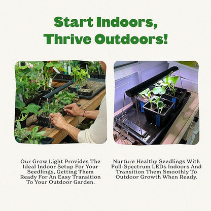 Epic Gardening Seed Starting Grow Light – Full-Spectrum LED with Adjustable Height for Indoor