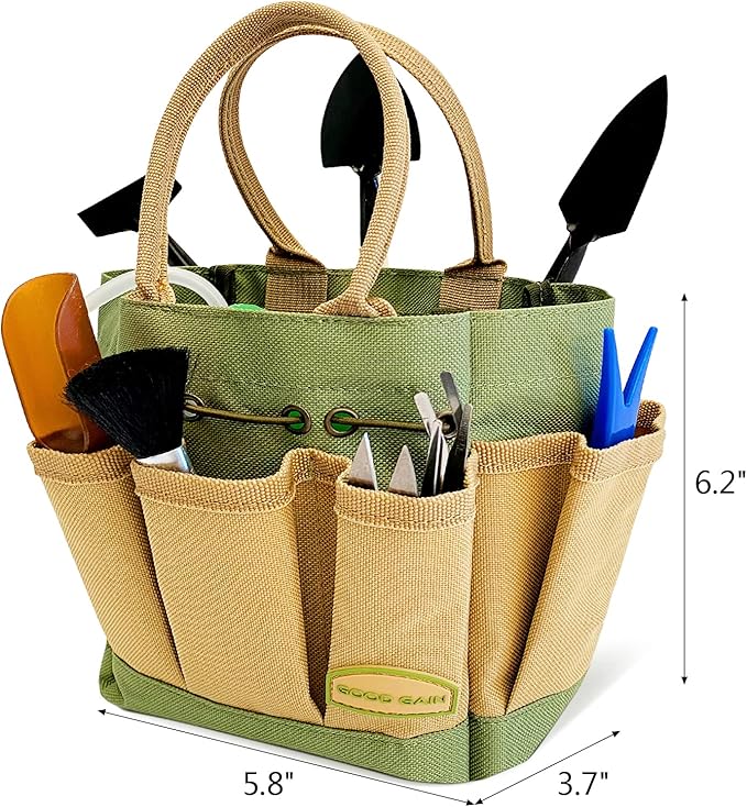 G GOOD GAIN Garden Succulent Kit with Organizer Bag, 14 Pieces Succulent Tools, Indoor Mini Hand