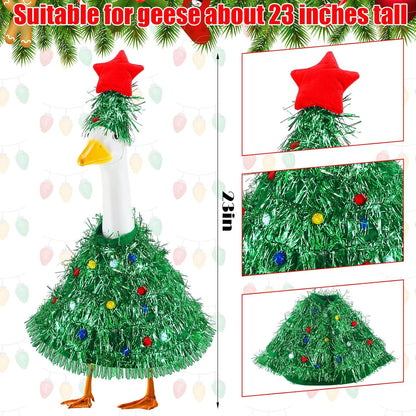 Abbylike Christmas Tree Goose Outfits Christmas Costume for Porch Goose 23 Inch Lawn Yard Patio