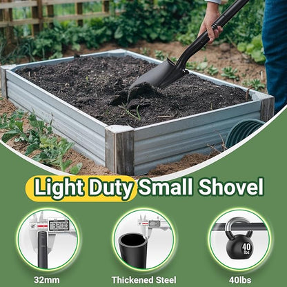 Small Shovels for Digging, Garden Spade Shovel Beach Shovels with 43.3in Handle,Heavy Duty Portable