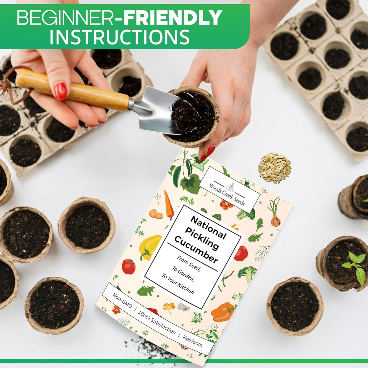 Woods Creek Seeds: National Pickling Cucumber Seeds for Planting - Over 90 Heirloom Cucumber Seed