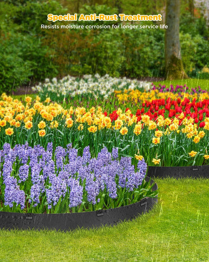 Landscape Edging Metal Stakes, 10 Inch Heavy Duty Garden Stakes, 2mm Thickened High Carbon Steel
