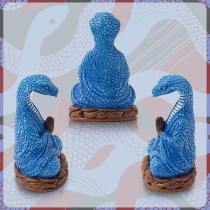 Meditation Snake Resin Statue - Zen Snake Figurine Statue for Snakes Lover Gifts Mediation Yoga