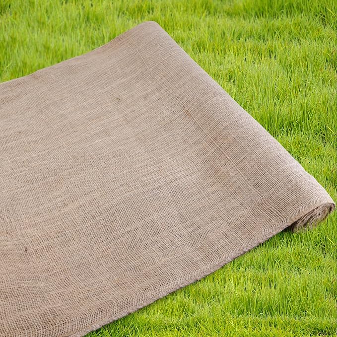 Agfabric Natural Burlap Fabric Roll,48 inch X 50 Feet Tree Wraps for Winter,Burlap Plant Covers for