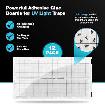 Catchmaster Vector Universal Replacement Glue Boards White, UV Light Fly Trap for Home, Unscented