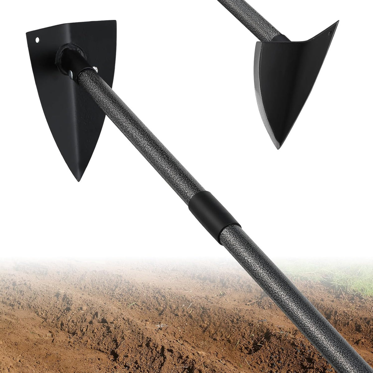 Professional Triangle Hoe with Detachable Shaft - Extra Wide 9.5" Sharpened Blade for Farm/Garden