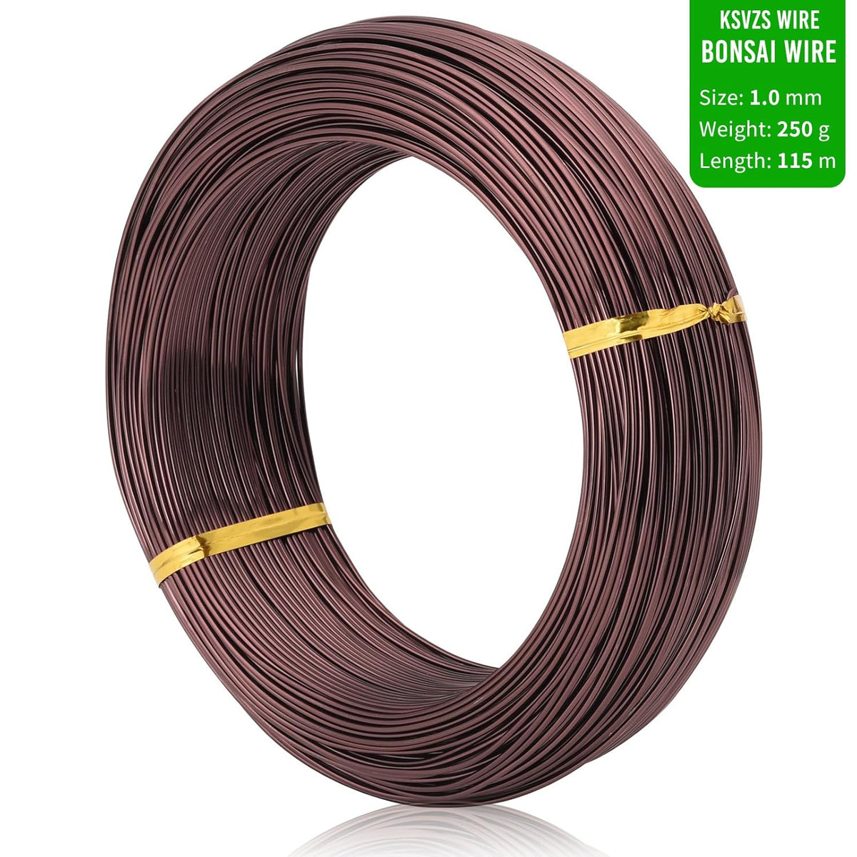 Bronze-1.0mm/18gauge -Anodized Aluminum Bonsai Training Wire 250g Large Roll,Many Size to