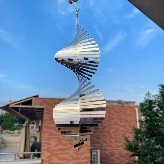 Hanging Wind Spinners Stainless Steel Metal Outdoor Garden Decor, Highly Reflective Bird Deterrent