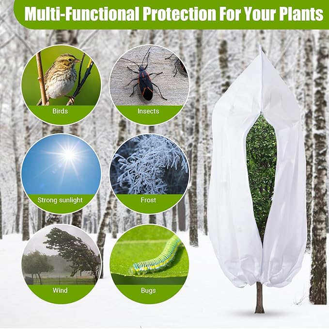 4 Pack Plant Covers Freeze Protection for Winter, Plant Protectors from Animals, Winter Plant Cover