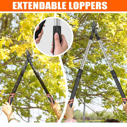 AIRAJ 26-39'' Extendable Anvil Loppers,Heavy Duty Branch Cutter up to 2.75'' Cut Capacity, Tree