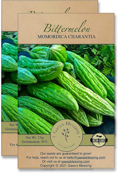 Gaea's Blessing Seeds - Bitter Melon Seeds - Bitter Gourd Heirloom Non-GMO Bittermelon Seeds with