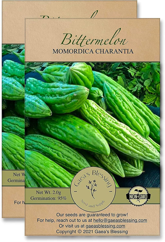 Gaea's Blessing Seeds - Bitter Melon Seeds - Bitter Gourd Heirloom Non-GMO Bittermelon Seeds with
