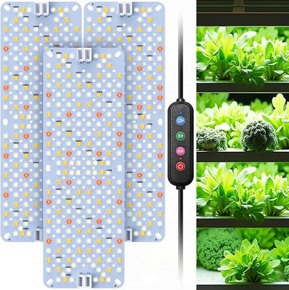 36W(Acutal Power) Full Spectrum Grow Lights for Indoor Plants – 4/8/12/16/20H Timer, 192 LEDs Per