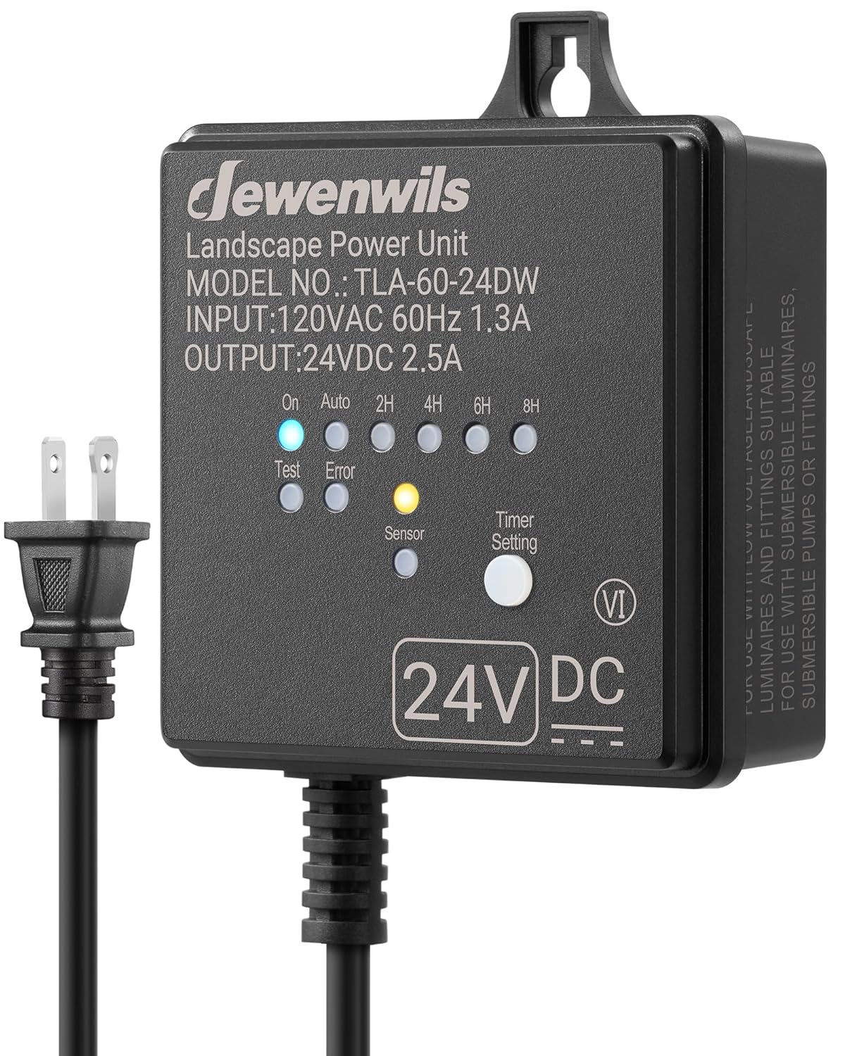 DEWENWILS Low Voltage Landscape Transformer, 60W 120V AC to 24V DC, Landscape Lighting Transformer