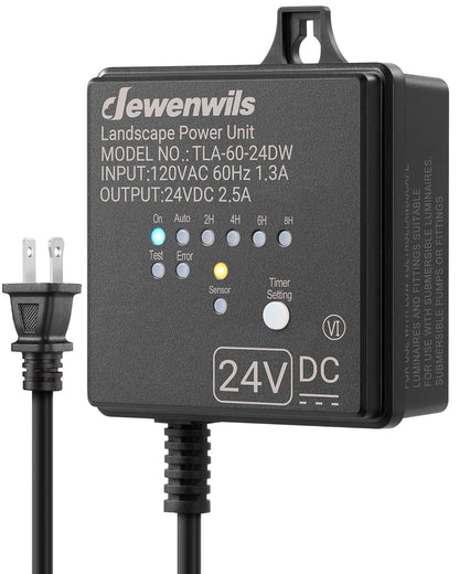 DEWENWILS Low Voltage Landscape Transformer, 60W 120V AC to 24V DC, Landscape Lighting Transformer