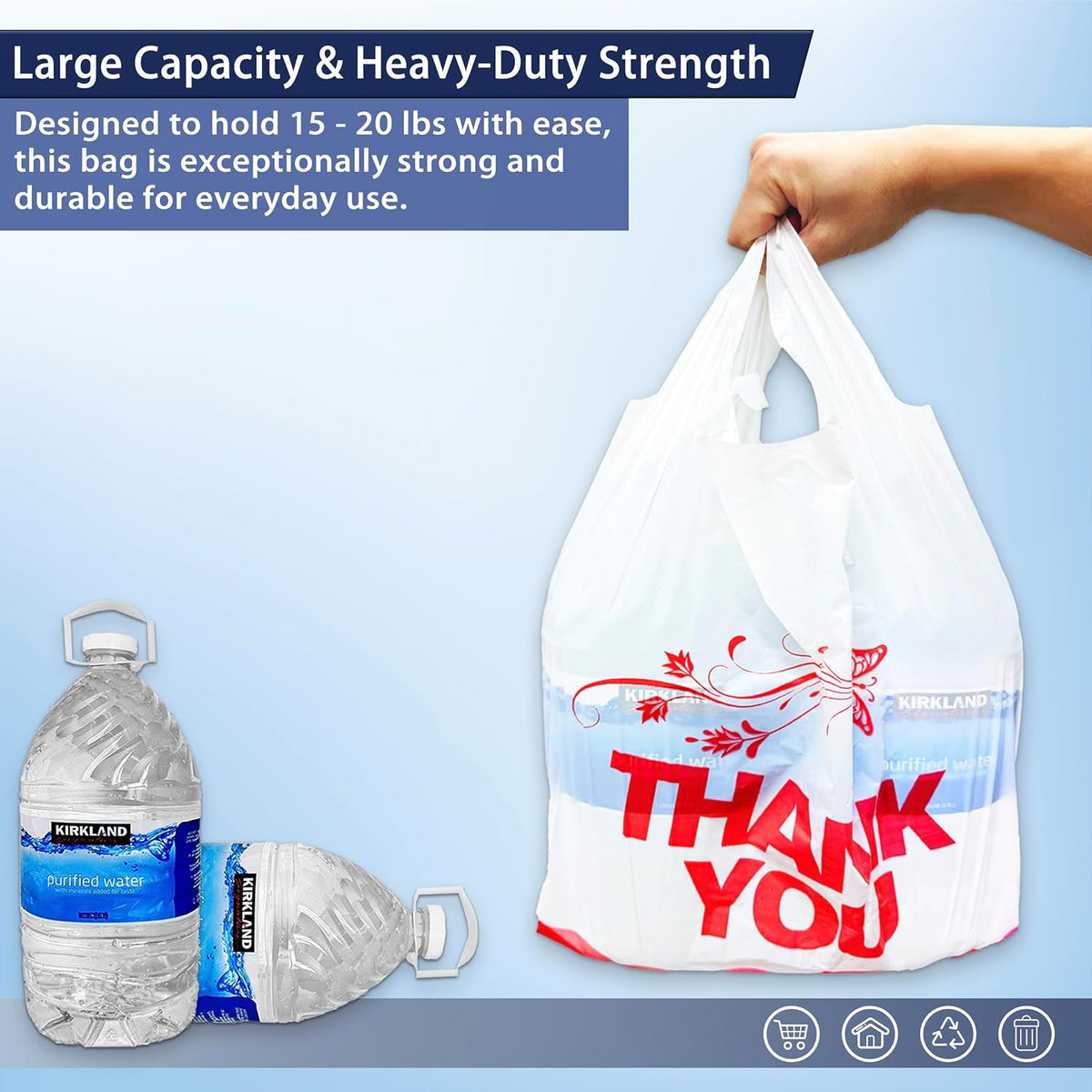 4 Gallon Small Trash Bags with Handles – 100 Count, 11" x 21" Plastic Garbage Bags for Home