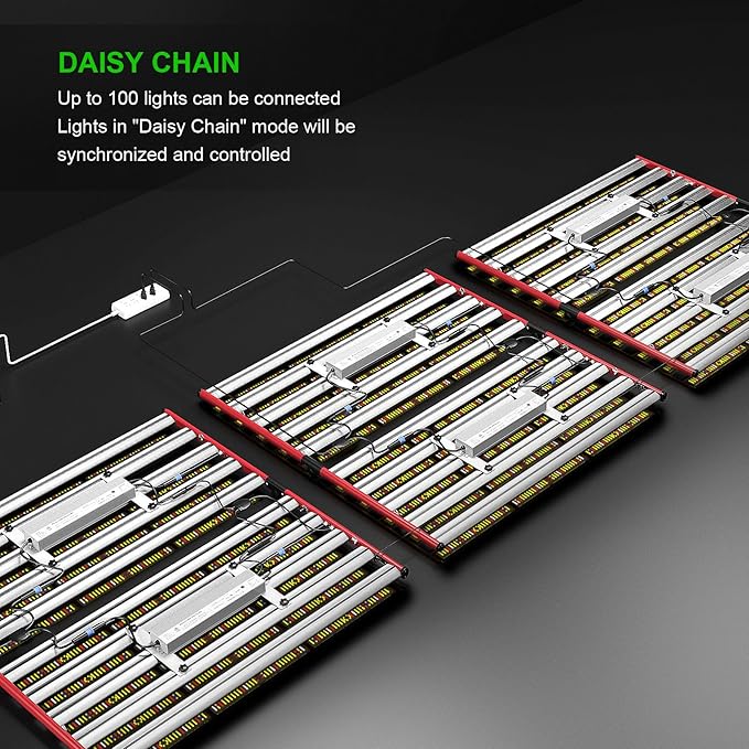 AGLEX 1000W LED Grow Lights, Full Spectrum Grow Light with UV IR, Daisy Chain Plant Bar Style Grow