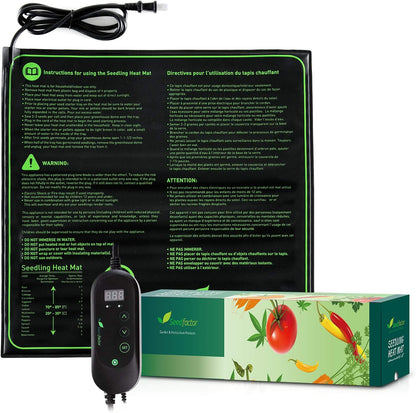 Seedfactor MET Certified Seedling Heat Mat with 50℉~108℉ Digital Thermostat Controller for Seed