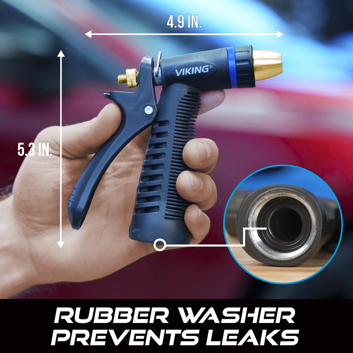 VIKING Hose Nozzle, Garden Hose Nozzle, Adjustable and Heavy Duty for Washing Car, Watering Plants