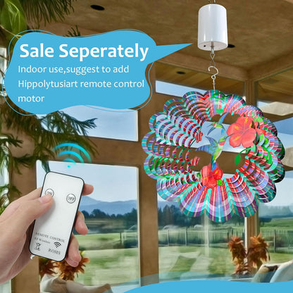 Hummingbird Wind Spinner,Hummingbird Gift for Women/Mother/Father,12In Stainless Steel 3D Wind