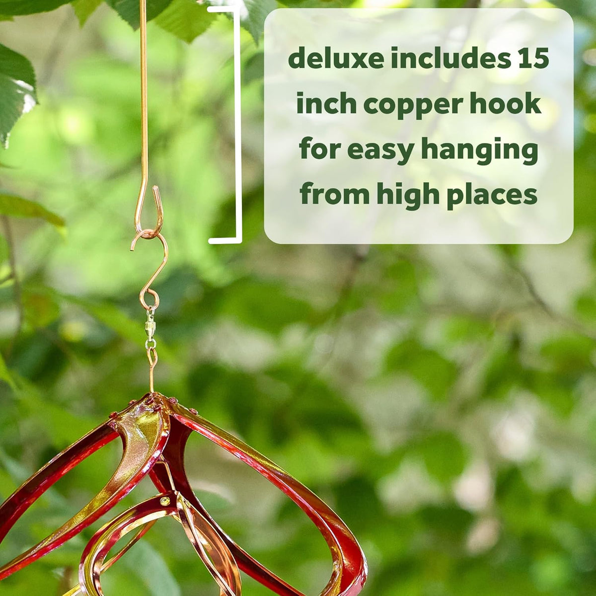 Red Carpet Studios Deluxe Double Helix Cosmix Wind Spinner, 14-Inch, Red and Copper