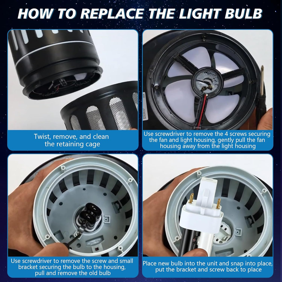 Qualirey 6 Pack 41050 7W Replacement Bulb, Upgraded 2 Color Bug Zapper Replacement Bulb Compatible