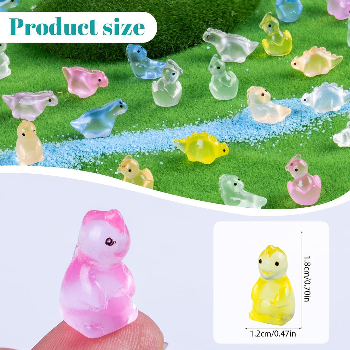 80 Pcs Mini Resin Dinosaur Variety Tiny Animals Figures Miniature Little Small Dinosaurs Figurines