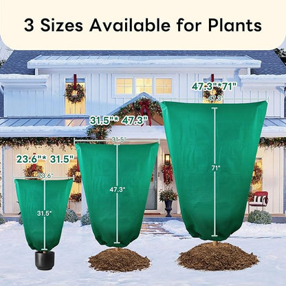 YATHO Plant Covers Freeze Protection 2 Packs 31.5" W X 47.3" H Thicker Large Outdoor Winter Frost