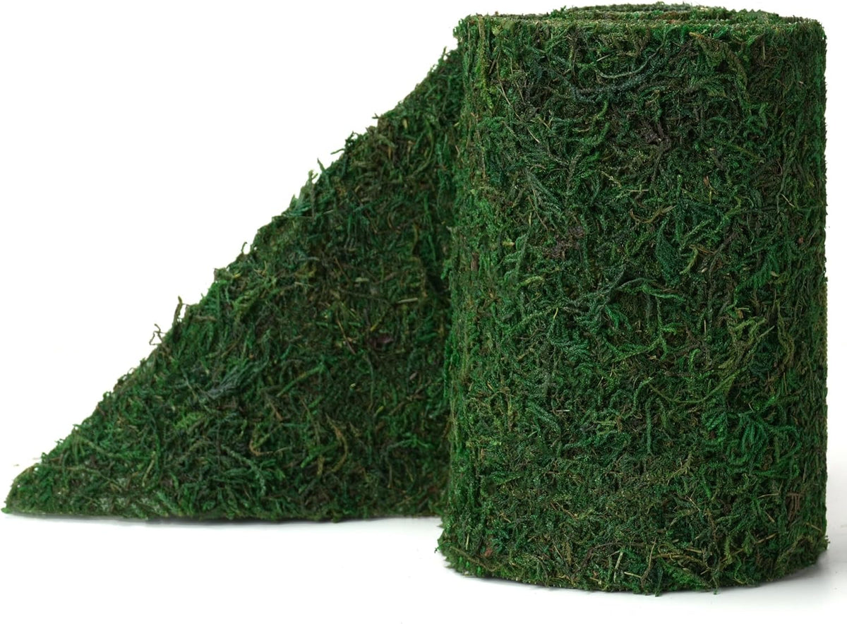 Byher Dried Moss Table Runner for Party Garden Decoration , Dark Green (14cm X 130cm ( 5.5" x 51" ))